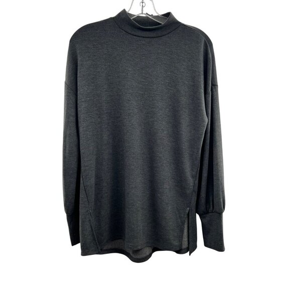 Ophelia Roe Tops - Ophelia Roe Mock Neck Sweatshirt Gray Women's Size Small Long Sleeve
